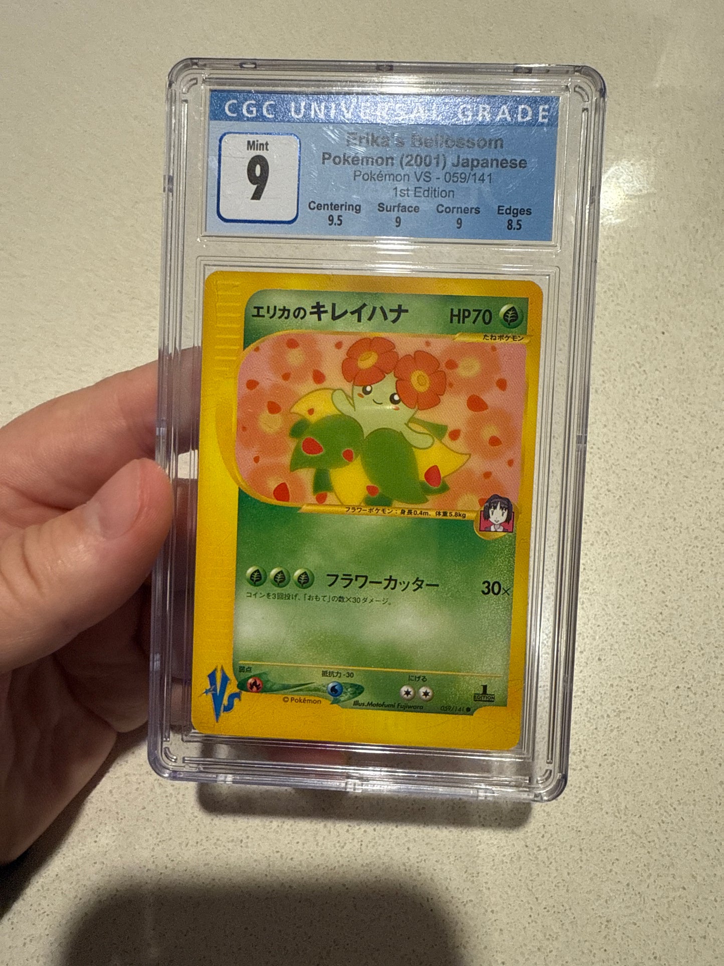 Erika's Bellossom 59/141 1st ed pokemon vs CGC 9 old label