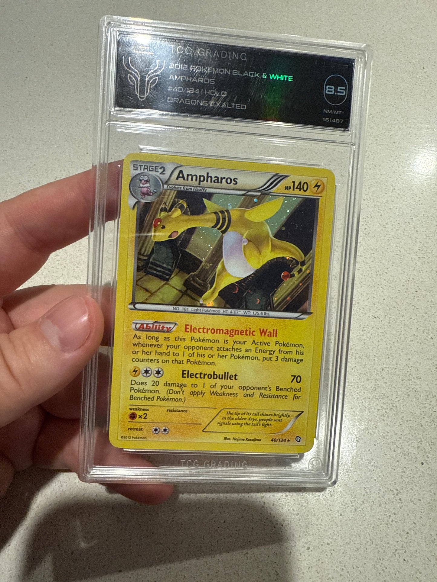 Ampharos 40/124 holo dragons exalted TCG 8.5