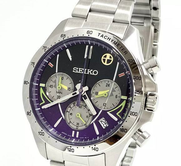 SEIKO 8T63-01P0 Limited 500 TYPE EVA Quartz Watch Shinkansen Evangelion Project