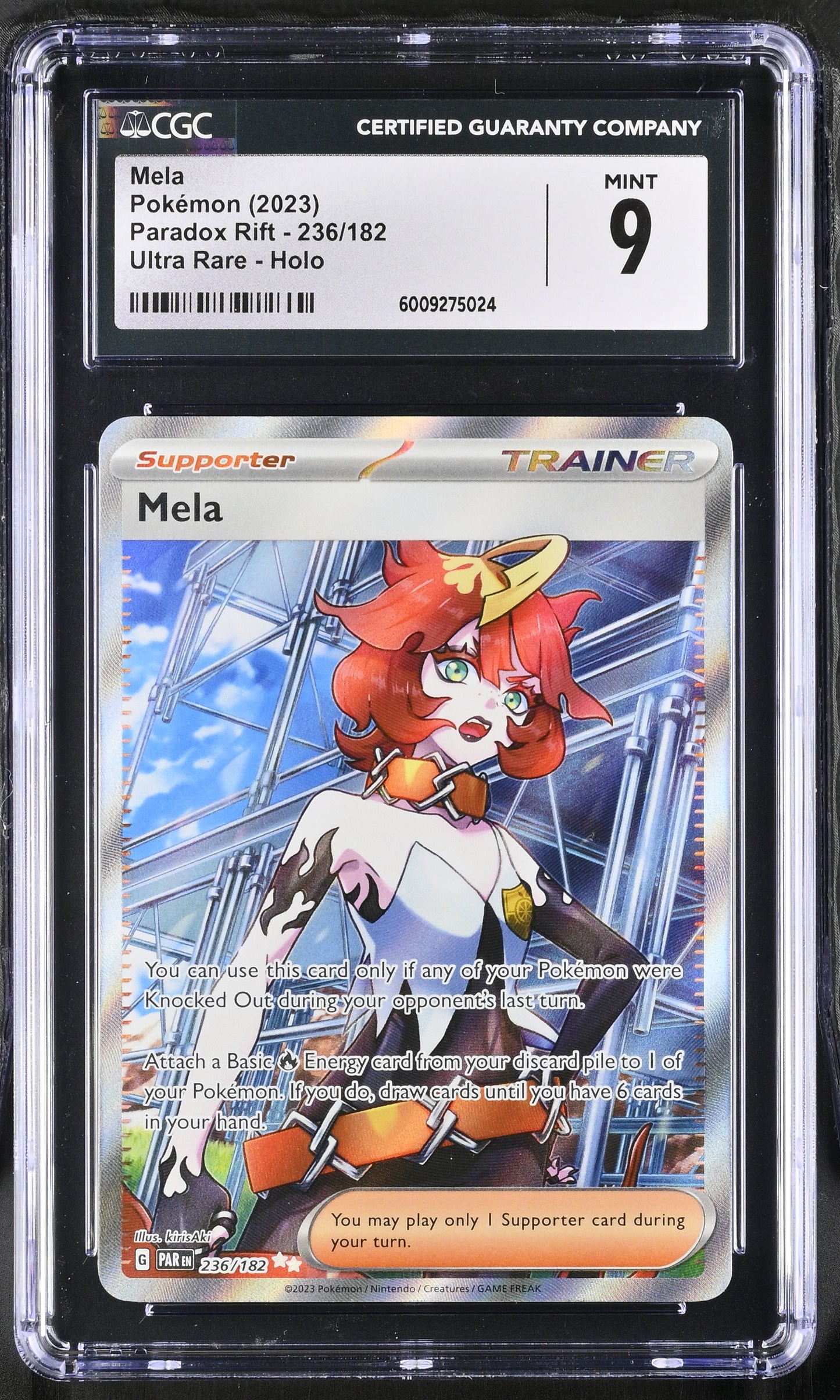 Pokémon Mela 236/182 Paradox Rift CGC 9