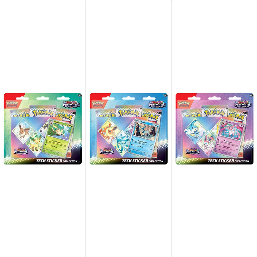 Scarlet & Violet—Prismatic Evolutions Tech Sticker Collection set of 3 pre order