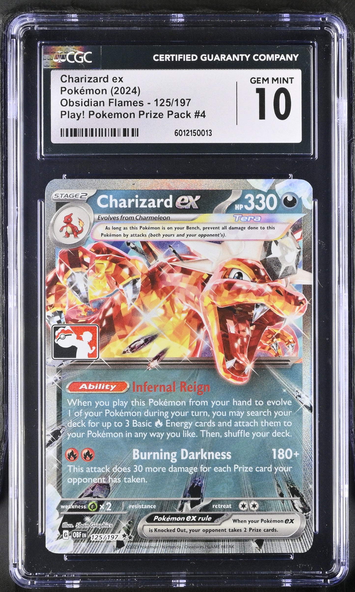 Charizard ex 125/197 2024 Obsidian Flames - OBF EN Play! Pokemon Prize Pack #4