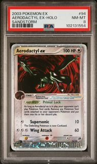 EX SANDSTORM 94 AERODACTYL EX-HOLO PSA 8