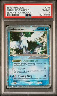 BLACK STAR PROMOS 032 ARTICUNO EX-HOLO PSA 8