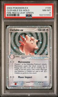 EX FIRE RED & LEAF GREEN 106 CLEFABLE EX-HOLO PSA 8