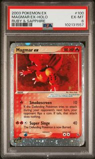 EX RUBY & SAPPHIRE 100 MAGMAR EX-HOLO PSA 6