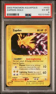 AQUAPOLIS H32 ZAPDOS-HOLO PSA 6